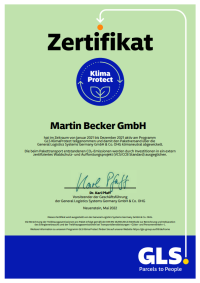 GLS Zertifikat Clima Protect MB GMBH