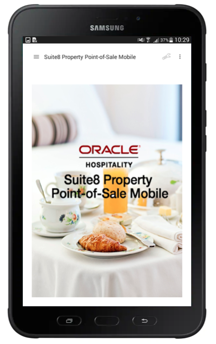 Oracle Hospitality Suite8 POSmobile auf einem Samsung Tablet (8")